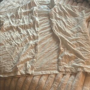 Denim & Flower Light Tan Shirt Jacket